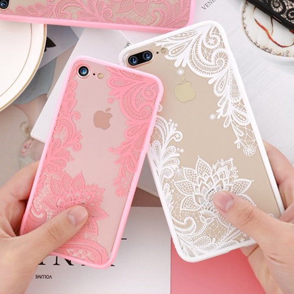 Accessories - NEW iPhone X/XS/7/8/Plus Lace Flower Case